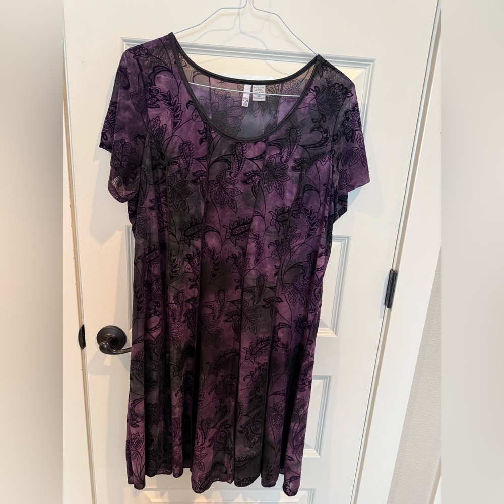 Sami&Jo Gray,black,purple Dress.Its sheer so u need a full slip to wear under it